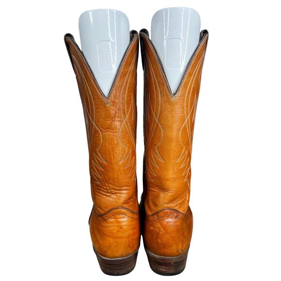 Vintage Justin Men’s Brown Leather Cowboy Boots Size US 10.5 D main image 5